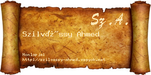 Szilvássy Ahmed névjegykártya